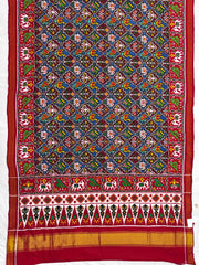Red & Blue with Maroon Small Narikunj Double Ikat Patan Patola Saree