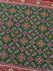 Red & Green Navratan Double Ikat Patan Patola Saree