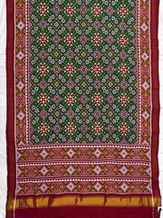 Red & Green Navratan Double Ikat Patan Patola Saree