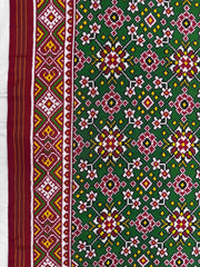 Red & Green Navratan Double Ikat Patan Patola Saree