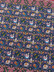 Red & Blue Small Narikunj Double Ikat Patan Patola Saree