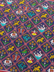 Red & Blue Narikunj Double Ikat Patan Patola Saree