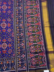 Blue Manekchowk Twill Patola Saree