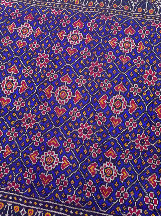 Blue Manekchowk Twill Patola Saree