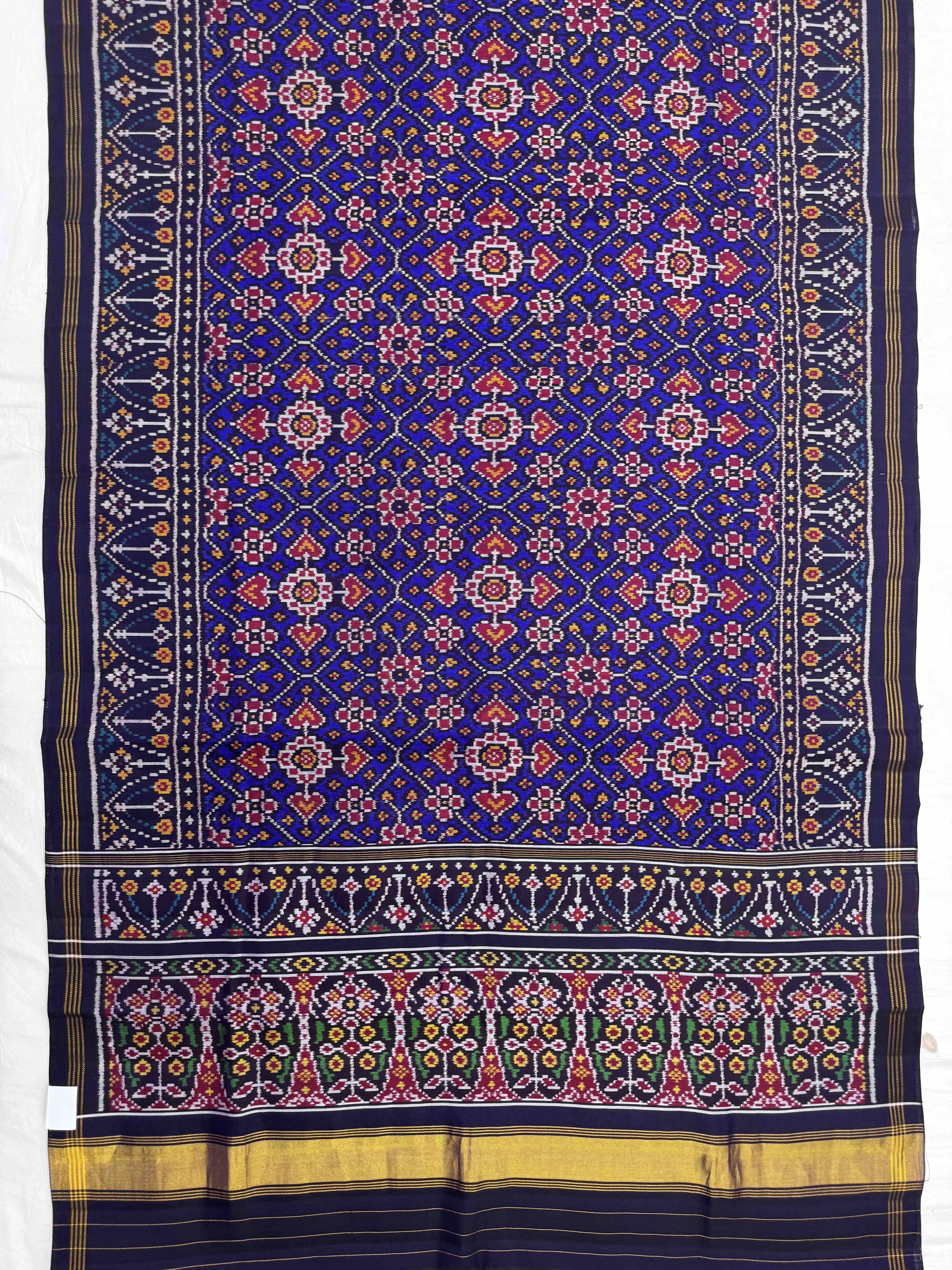 Blue Manekchowk Twill Patola Saree