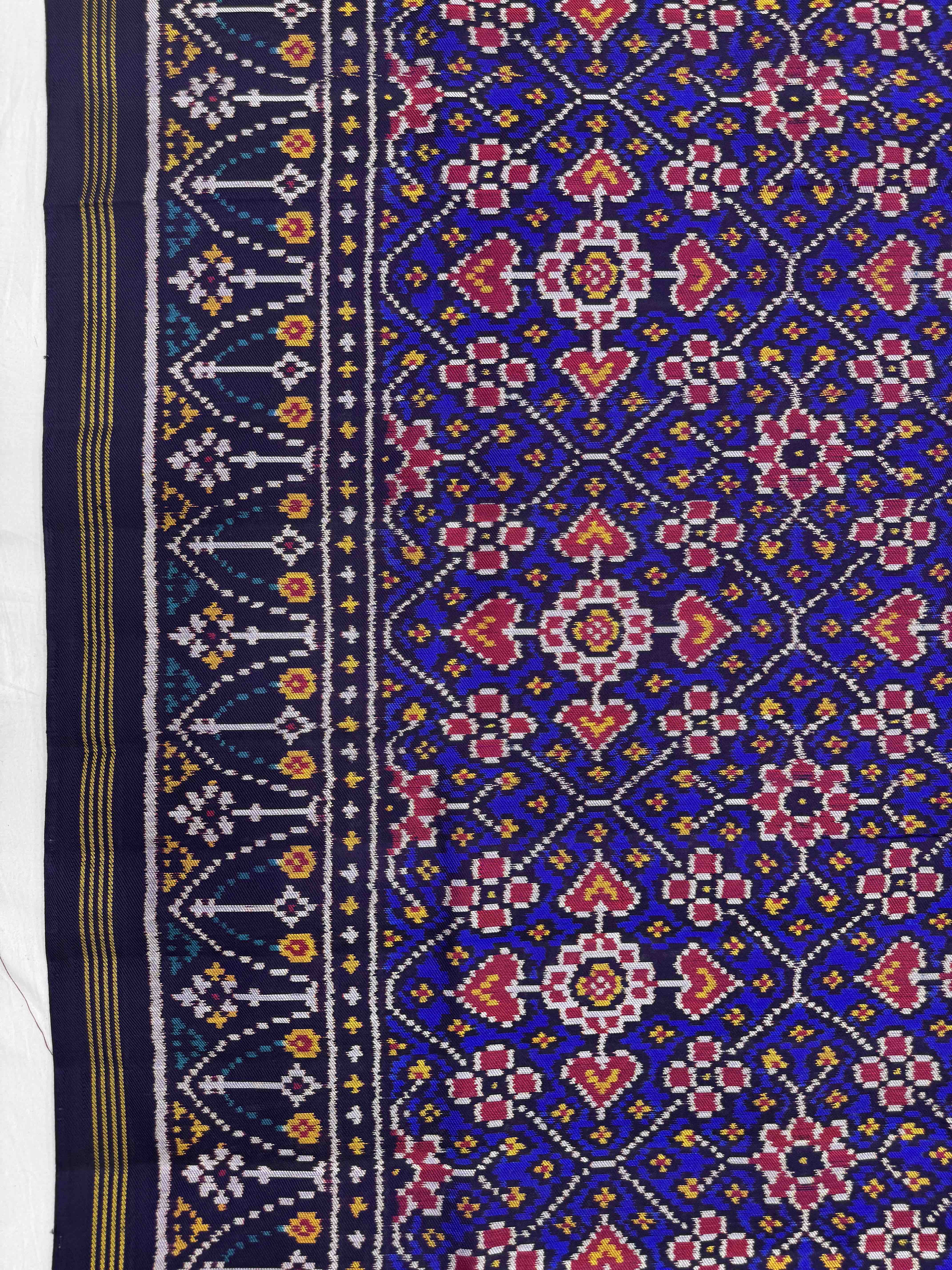 Blue Manekchowk Twill Patola Saree