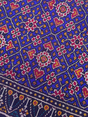 Blue Manekchowk Twill Patola Saree