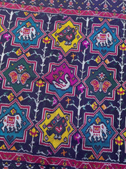 Multicolor Star Narikunj Twill Patola Saree