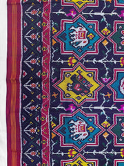 Multicolor Star Narikunj Twill Patola Saree