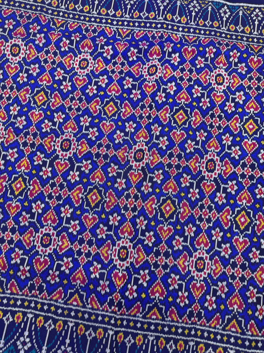 Blue Navratan Twill Patola Saree