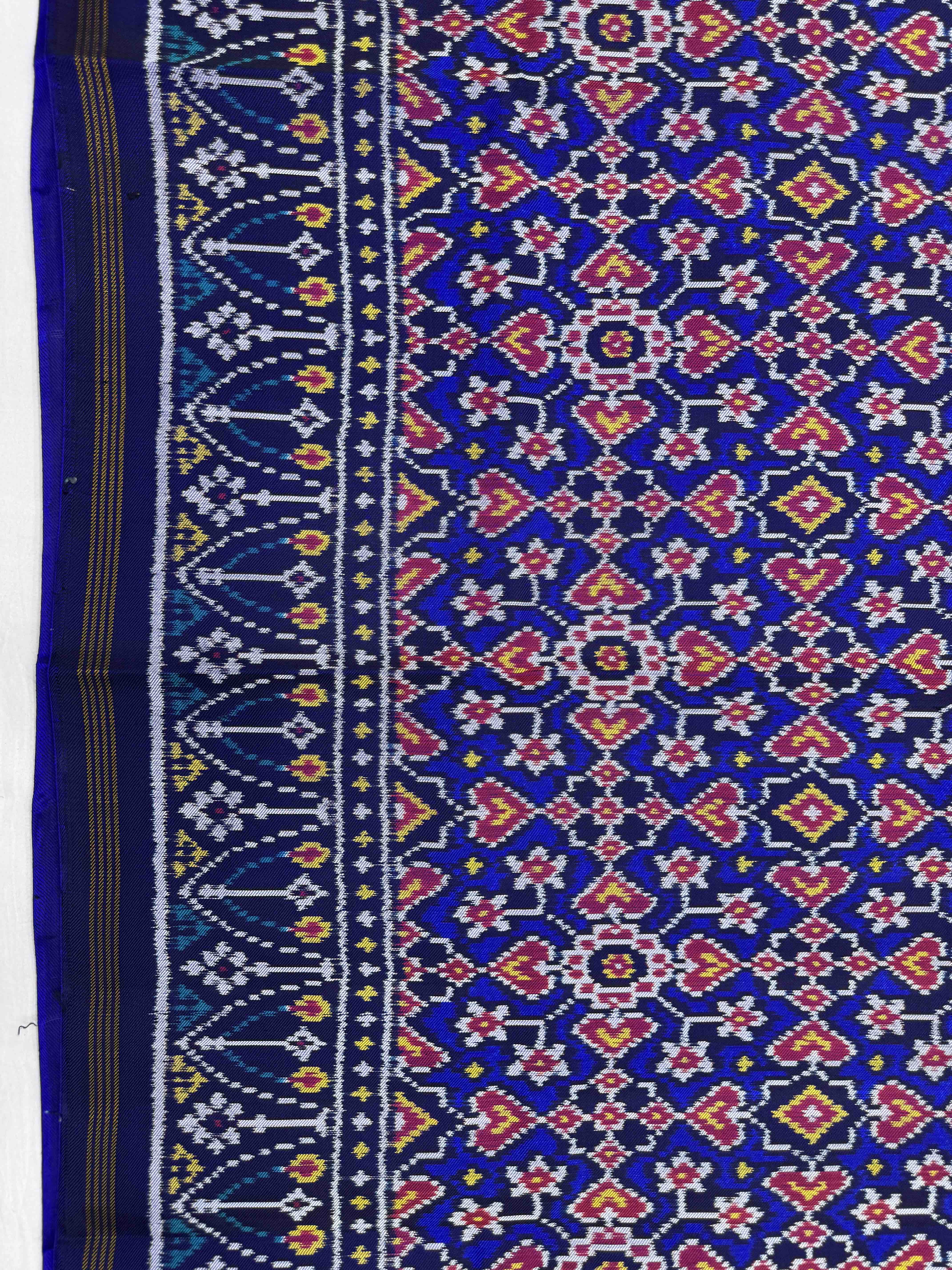 Blue Navratan Twill Patola Saree