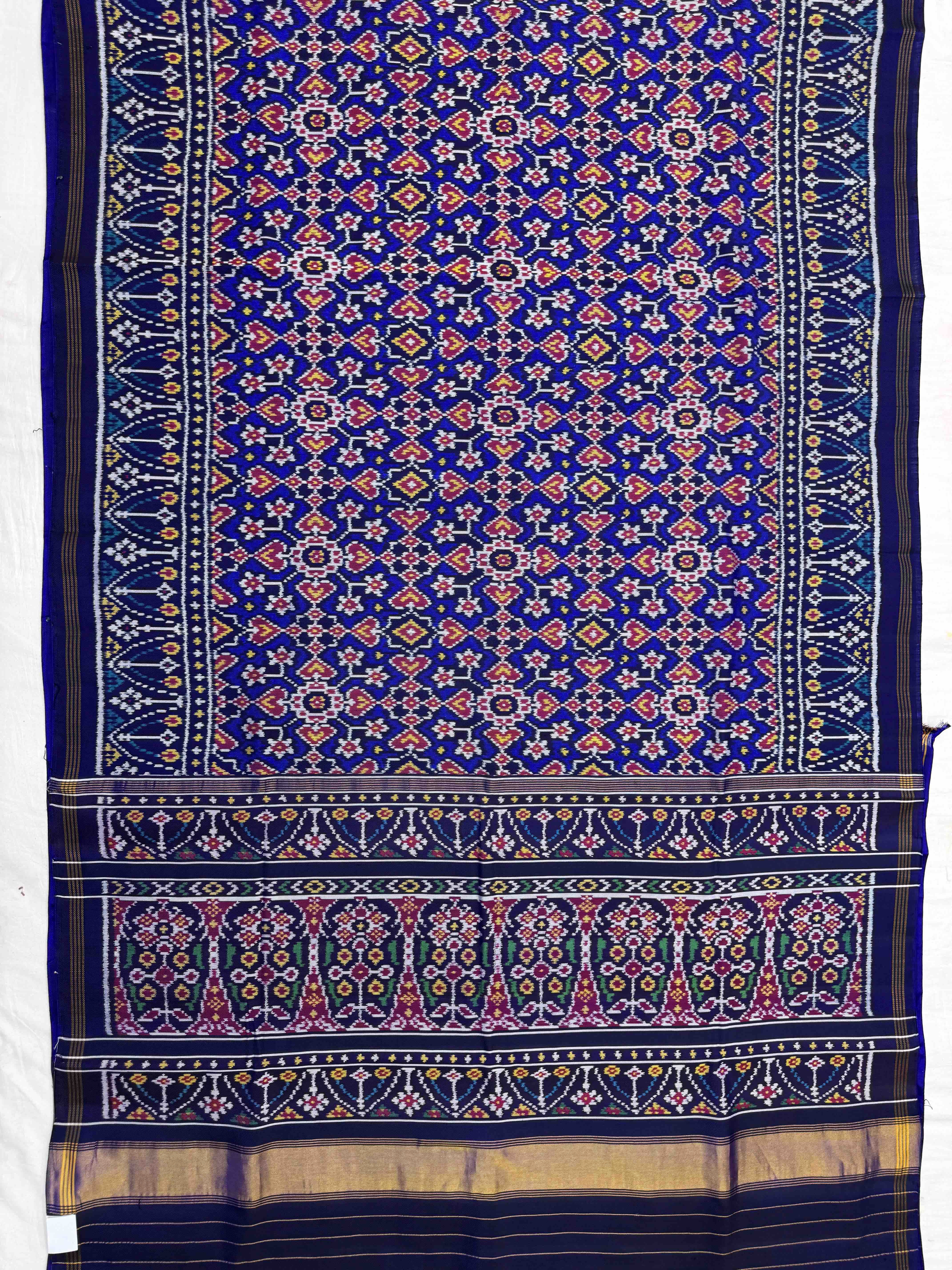 Blue Navratan Twill Patola Saree
