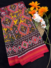 Multicolor Figures & Flowers Fancy Twill Patola Saree