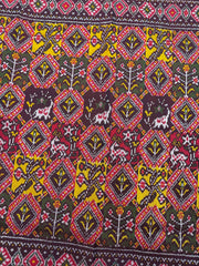 Multicolor Figures & Flowers Fancy Twill Patola Saree