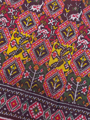 Multicolor Figures & Flowers Fancy Twill Patola Saree