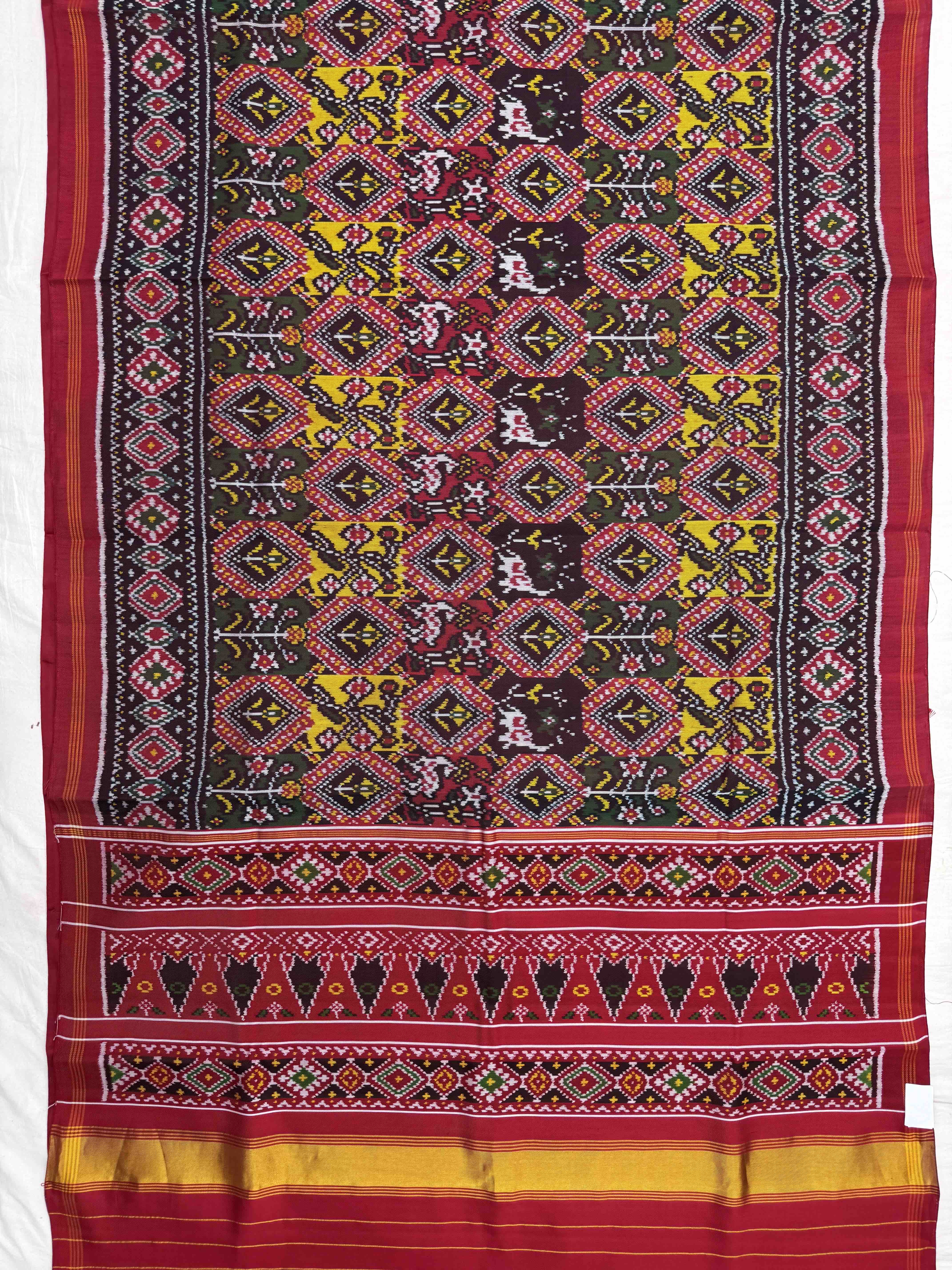 Multicolor Figures & Flowers Fancy Twill Patola Saree