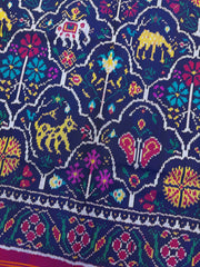 Purple & Blue Narikunj Twill Patola Saree