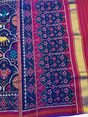 Purple & Blue Narikunj Twill Patola Saree