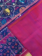 Purple & Blue Narikunj Twill Patola Saree