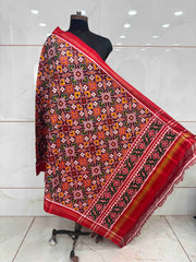 Red & Maroon Manekchowk Double Ikat Dupatta