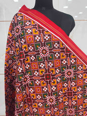 Red & Maroon Manekchowk Double Ikat Dupatta