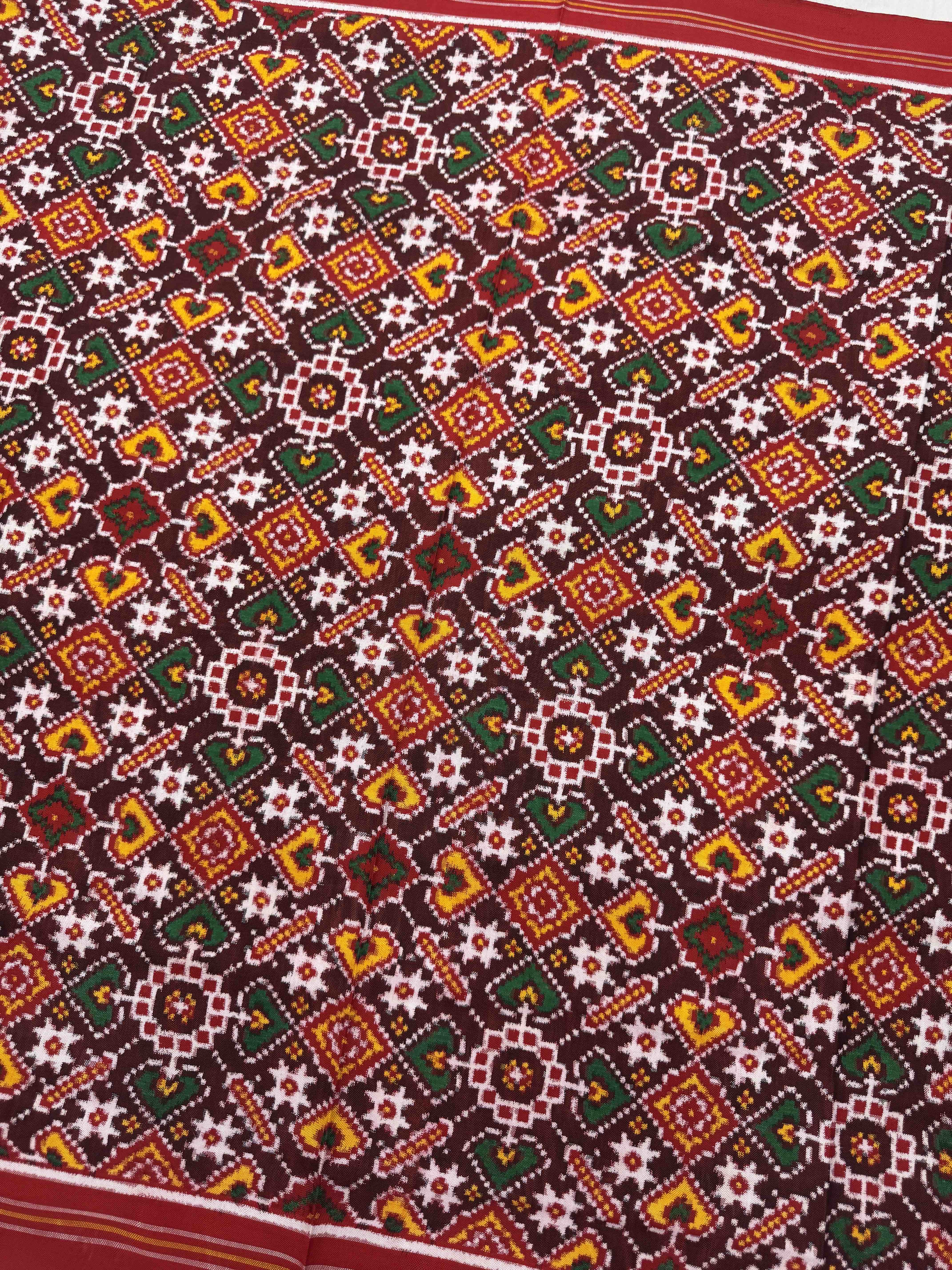 Red & Maroon Manekchowk Double Ikat Dupatta