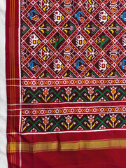Red & Maroon Small Narikunj Double Ikat Dupatta