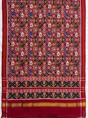 Red & Maroon Small Narikunj Double Ikat Dupatta