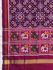 Magenta Pink & Purple Navratan Doulbe Ikat Dupatta