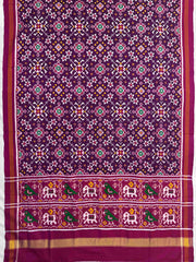 Magenta Pink & Purple Navratan Doulbe Ikat Dupatta