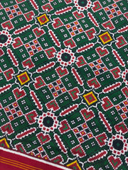 Red & Green Manekchowk Double Ikat Dupatta
