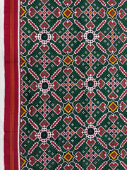 Red & Green Manekchowk Double Ikat Dupatta