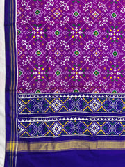 Blue & Magenta Navratan Double Ikat Dupatta