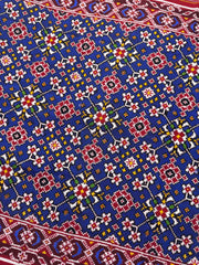 Red & Blue Navratan Double Ikat Dupatta