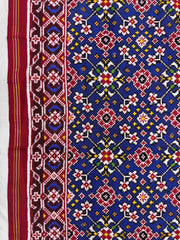 Red & Blue Navratan Double Ikat Dupatta