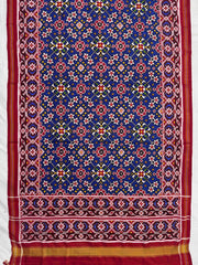 Red & Blue Navratan Double Ikat Dupatta