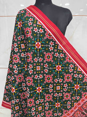 Red & Green Navratan Double Ikat Dupatta