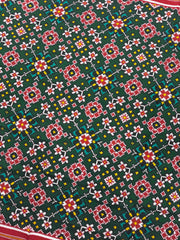 Red & Green Navratan Double Ikat Dupatta