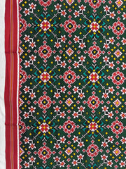 Red & Green Navratan Double Ikat Dupatta
