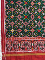 Red & Green Navratan Double Ikat Dupatta