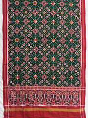 Red & Green Navratan Double Ikat Dupatta