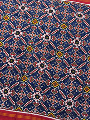 Red & Blue Manekchowk Double Ikat Dupatta