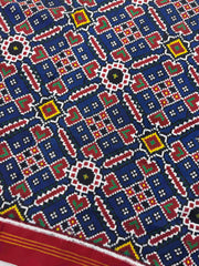 Red & Blue Manekchowk Double Ikat Dupatta