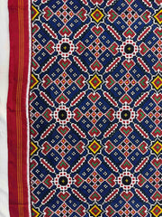 Red & Blue Manekchowk Double Ikat Dupatta