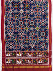 Red & Blue Manekchowk Double Ikat Dupatta