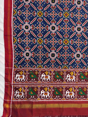 Red & Blue Manekchowk Double Ikat Dupatta