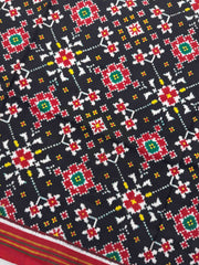 Red & Black Navratan Double Ikat Dupatta