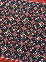 Red & Black Navratan Double Ikat Dupatta