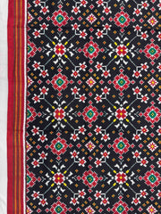 Red & Black Navratan Double Ikat Dupatta