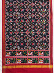 Red & Black Navratan Double Ikat Dupatta
